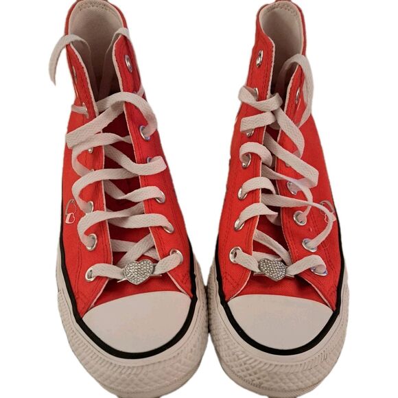 CONVERSE YTK HI Hearts  Valentine's Day Shoes A09117C Womens Size 7.5 EUC W/ Box - Picture 3 of 10
